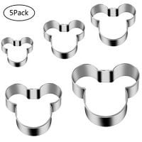 Tmflexe Mickey Mouse Cookie Cutter, Pack of 5, 5 Piece Shape